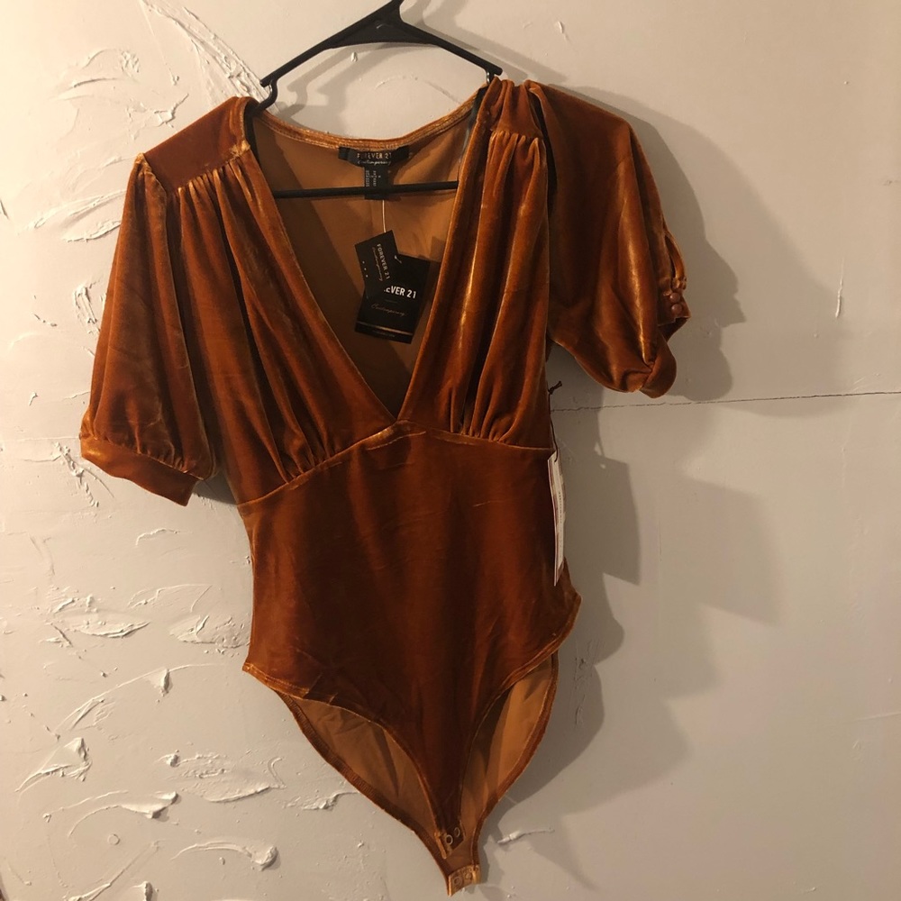 Velvet rust bodysuit